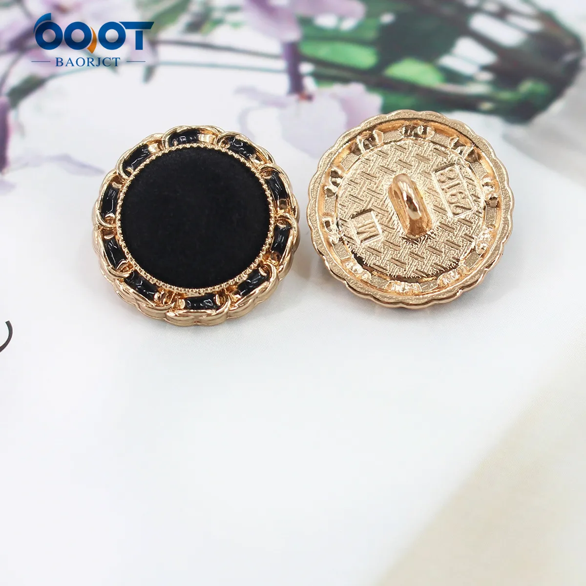 Metal Flocking Button Gold High-Quality Sweater Coat Decoration Buttons Accessories DIY 2Pcs/Lot X-327