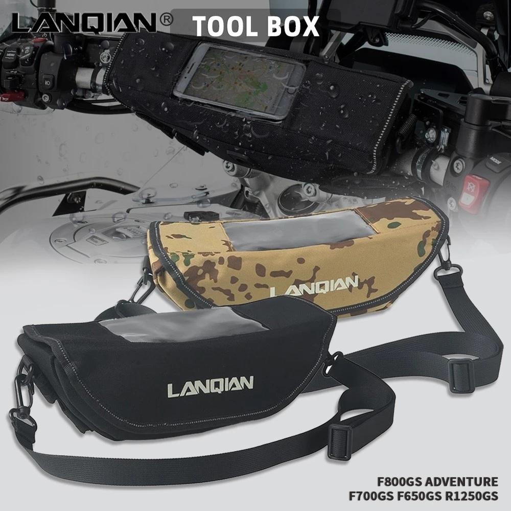 Bolsa para manillar de motocicleta con pantalla táctil, bolsa de almacenamiento para teléfono para BMW R1200GS R 1250GS Suzuki V-STORM 800DE XT1200Z SUPER TENERE