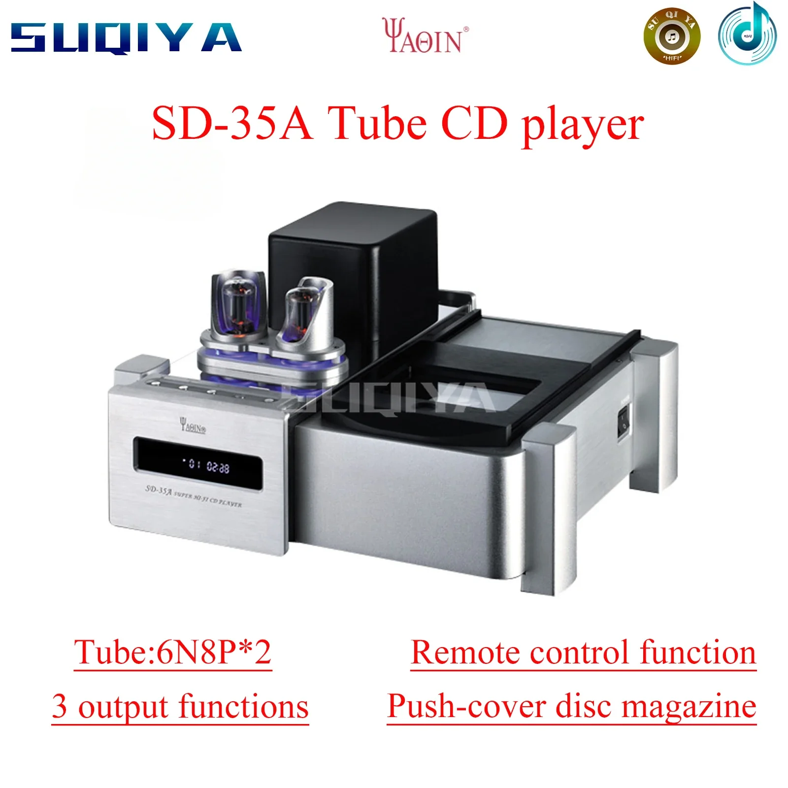 

SUQIYA-Yaqin SD-35A Tube CD Player HiFi High Fidelity Fever Tube Amplifier Home Combination Audio Player