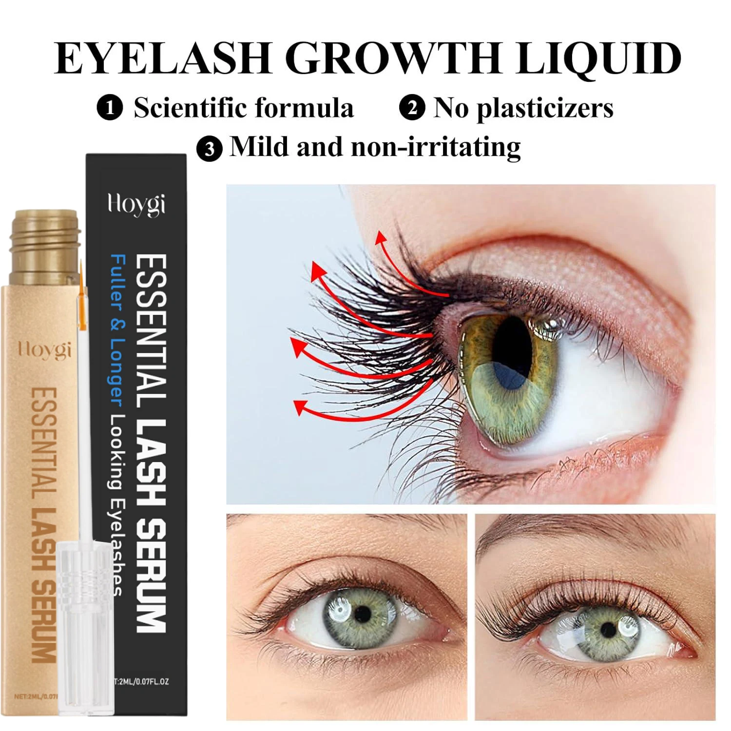 Suero de crecimiento rápido de pestañas, potenciador de pestañas Natural, tratamiento de pestañas rizado más largo y grueso, productos para el cuidado de los ojos, maquillaje