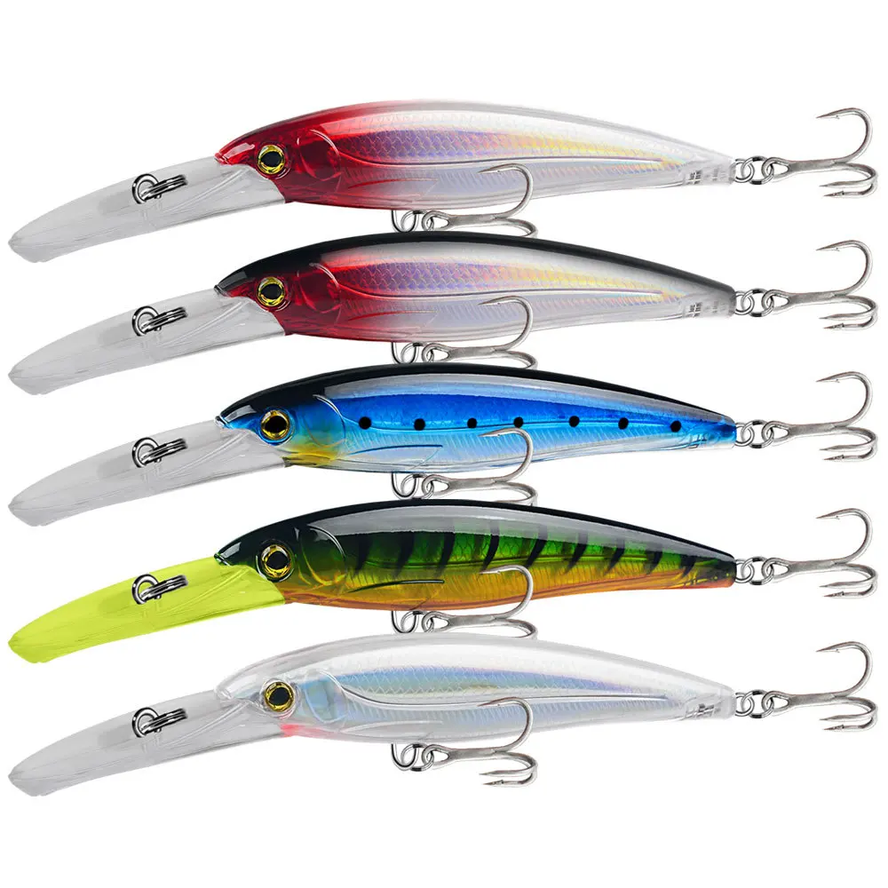 

22.5cm 82.5g Premium Sinking Minnow Trolling Lure Long Casting Saltwater Fishing Lure Built-in Rattling Balls 2/0# Hooks