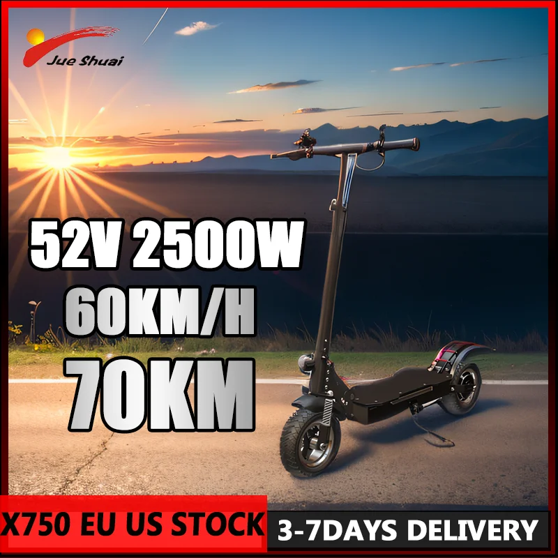 X750 Electric Scooter 52V 18.8/23AH Lithium Battery Foldable Scooter Electric 70KM Maximum Distance Scooter Eléctrico Adulto