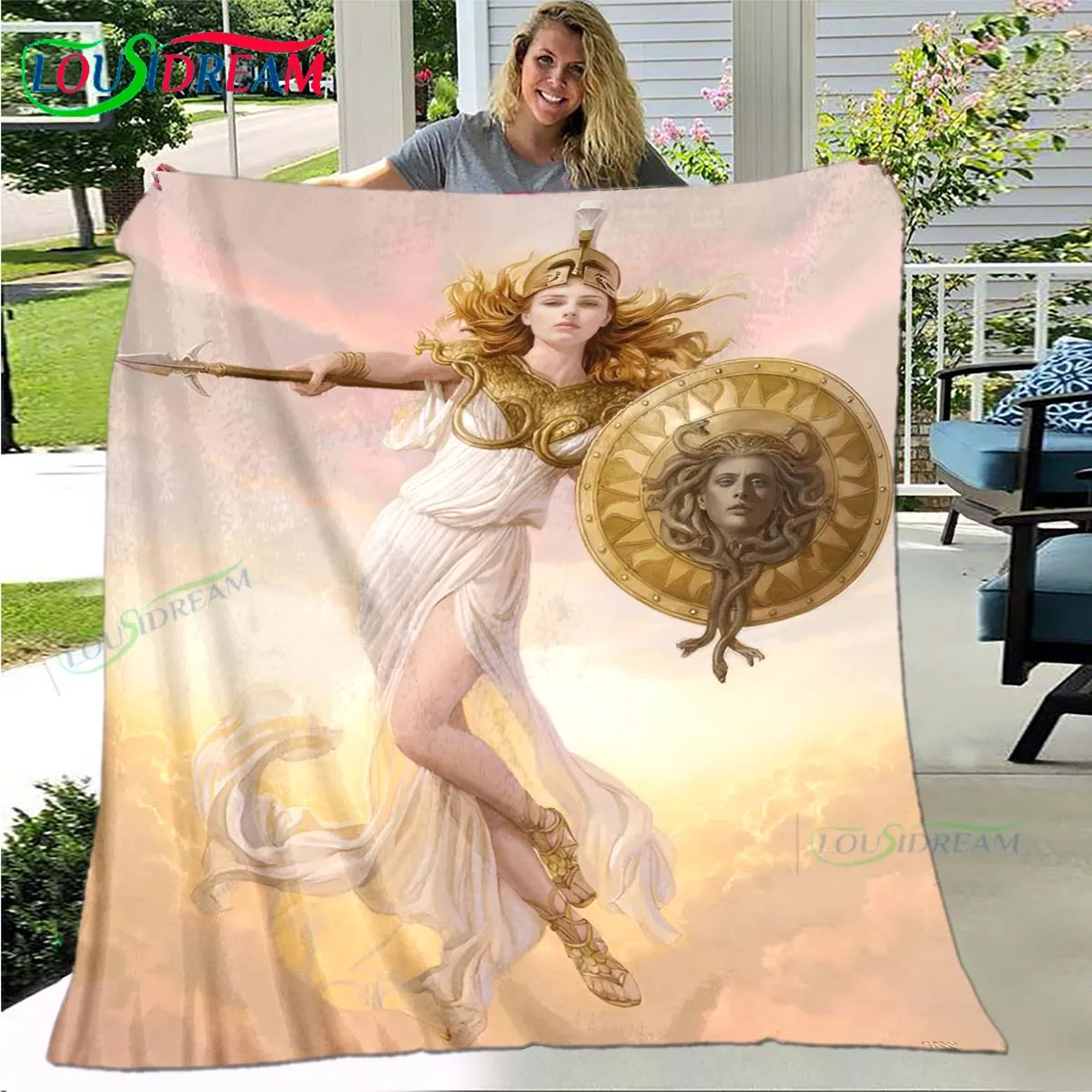 

Greek Mythology A-Athena Four Seasons Blanket Sofa Cover Travel Bed Plush Blanket Travel Office Break Blanket Birthday Gift