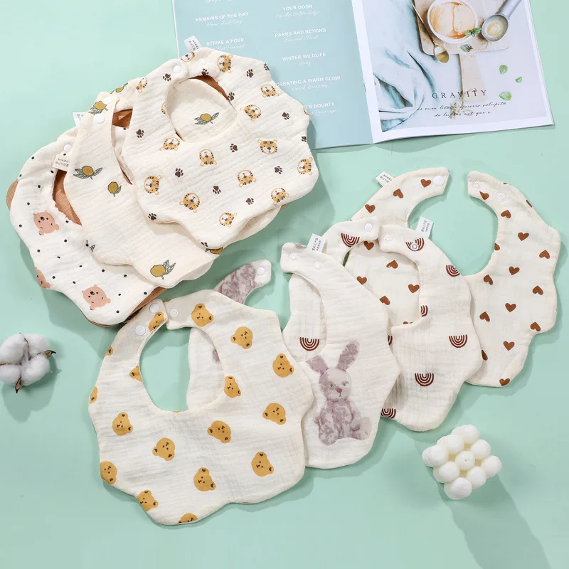 

6 Layer Korean Gauze Baby Bib Soft Drool Towel Adjustable Absorbent for Infants