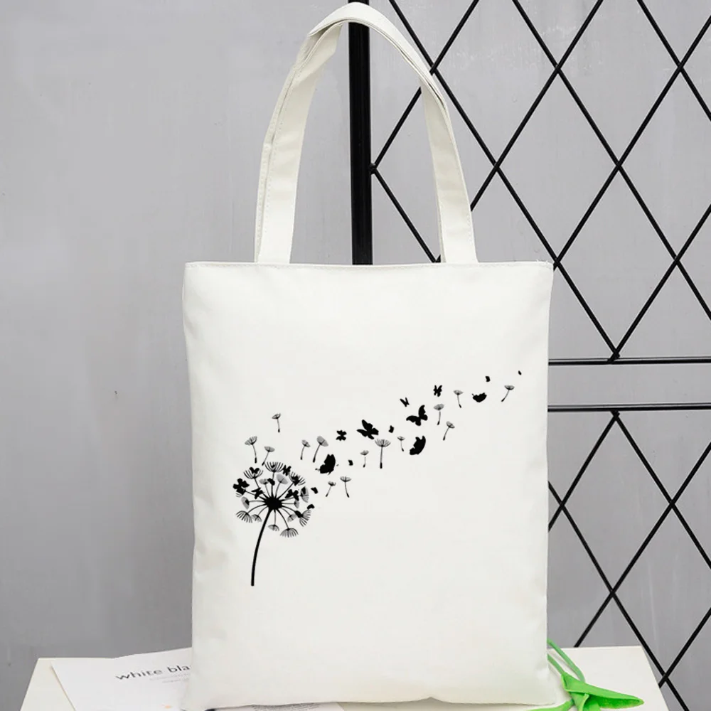 Dandelion shopping bag cotton eco shopper canvas bolso handbag bag fabric ecobag cloth jute grab