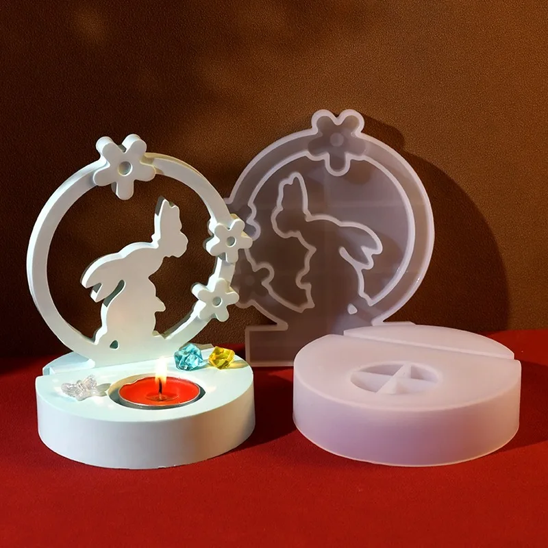 3D Vlinder Konijn Ornament Decoratie Siliconen Mal DIY Gips Aromatherapie Kandelaar Basis Decoratieve Hars Mal Handwerk