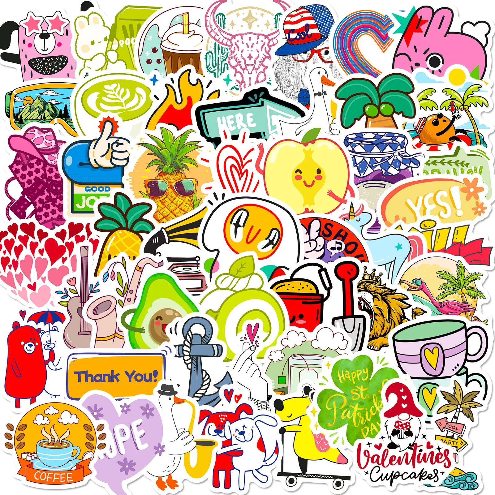 50Pcs small fresh net picture series graffiti stickers suitable for laptop helmets desktop decoration DIY stickers toy wholesale