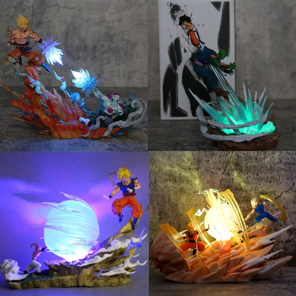 Anime dragon ball z figuras goku super saiyan vegeta krillin piccolo sou goku figura de ação coleção estatueta modelo brinquedos presentes