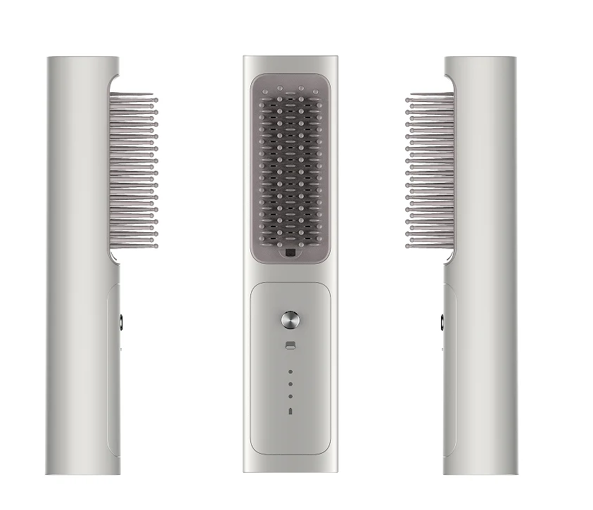 Wireless Straightening & Curling Hair Comb with Negative Ion Technology Anti-scald Protection 30 Seconds Fast Heating Not Hot