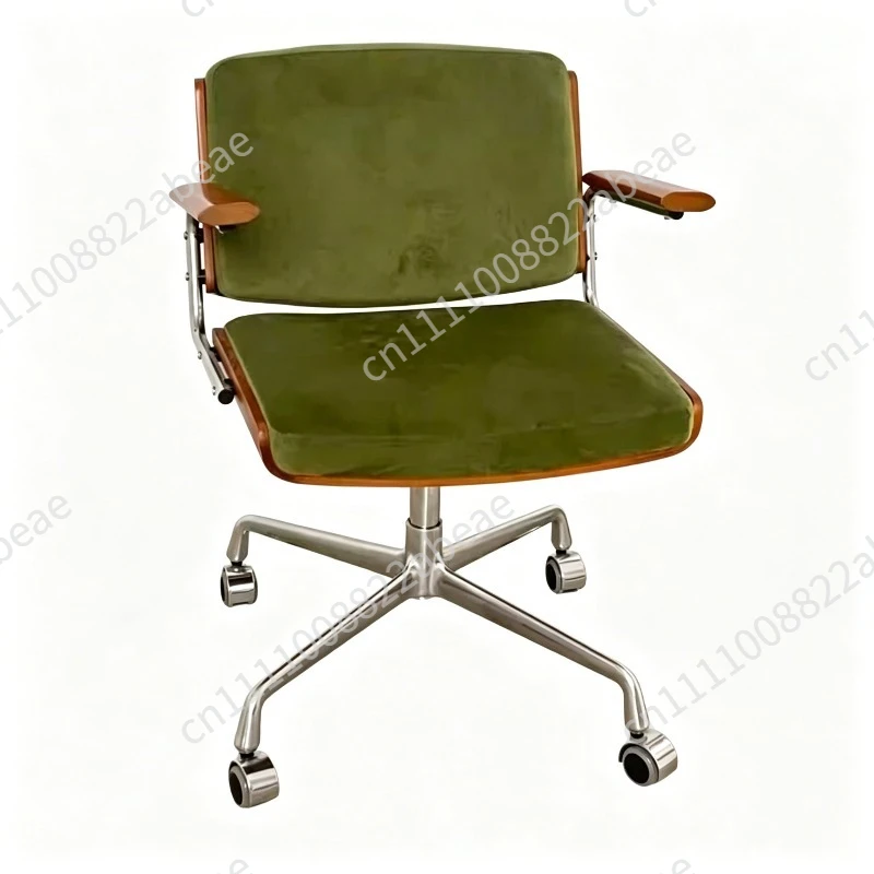 ‌Vintage Style Swivel Chair,Height-Adjustable Ergonomic Chair,Lumbar Support Task Chair, Computer Seat with Smooth-360° Rotation