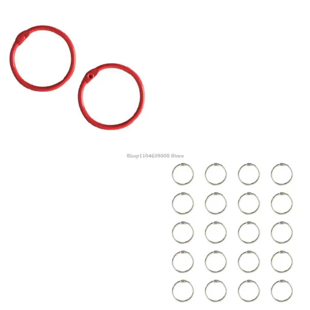 20 Pcs 25mm Metal Binder Rings Index Cards Rings Bookbinding Rings Book Rings for File Organization Photo Albums