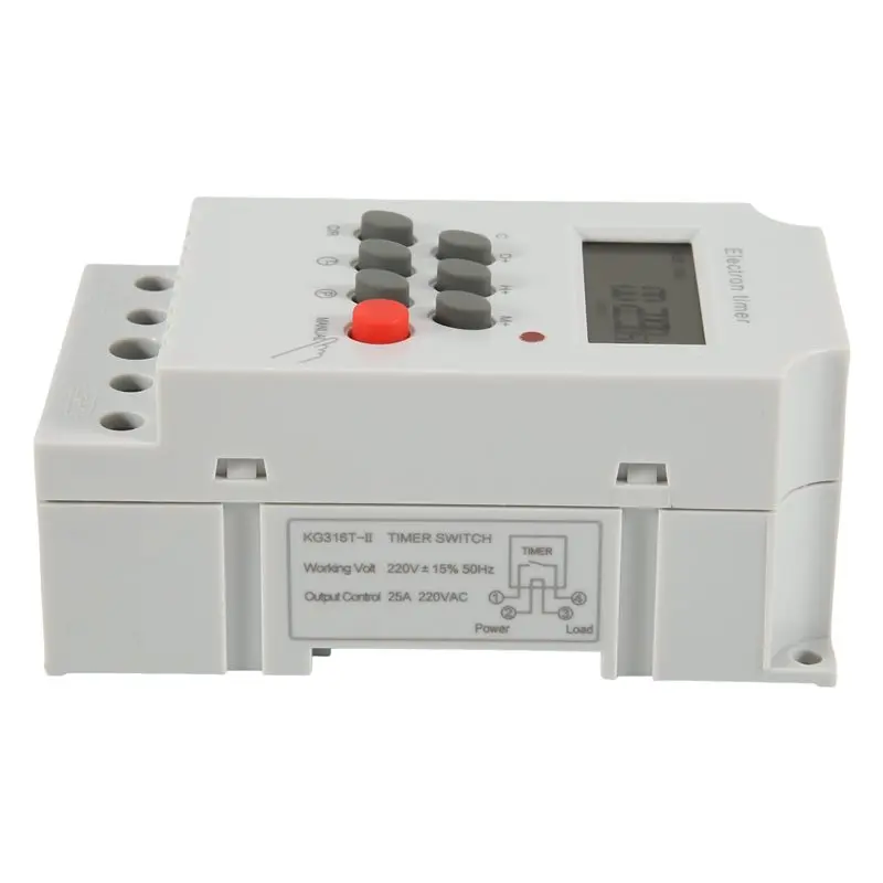 [NEWA08R】 KG316T-II Din Rail Microcomputer Time Control Switch Time Control Timer AC 220V 25A DIGITAL TIMER SWITCH Relay Control