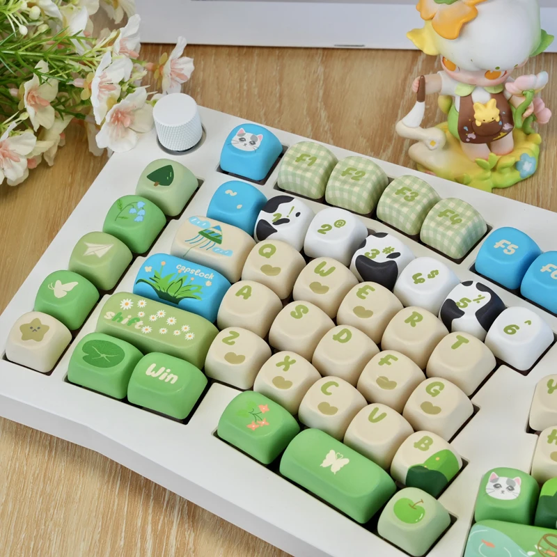 

Green Garden Keycaps PBT MOA Profile Doubleshot Custom Keycap for 61 68 75 84 87 89 96 98 100 104 108 keys Mechanical keyboard