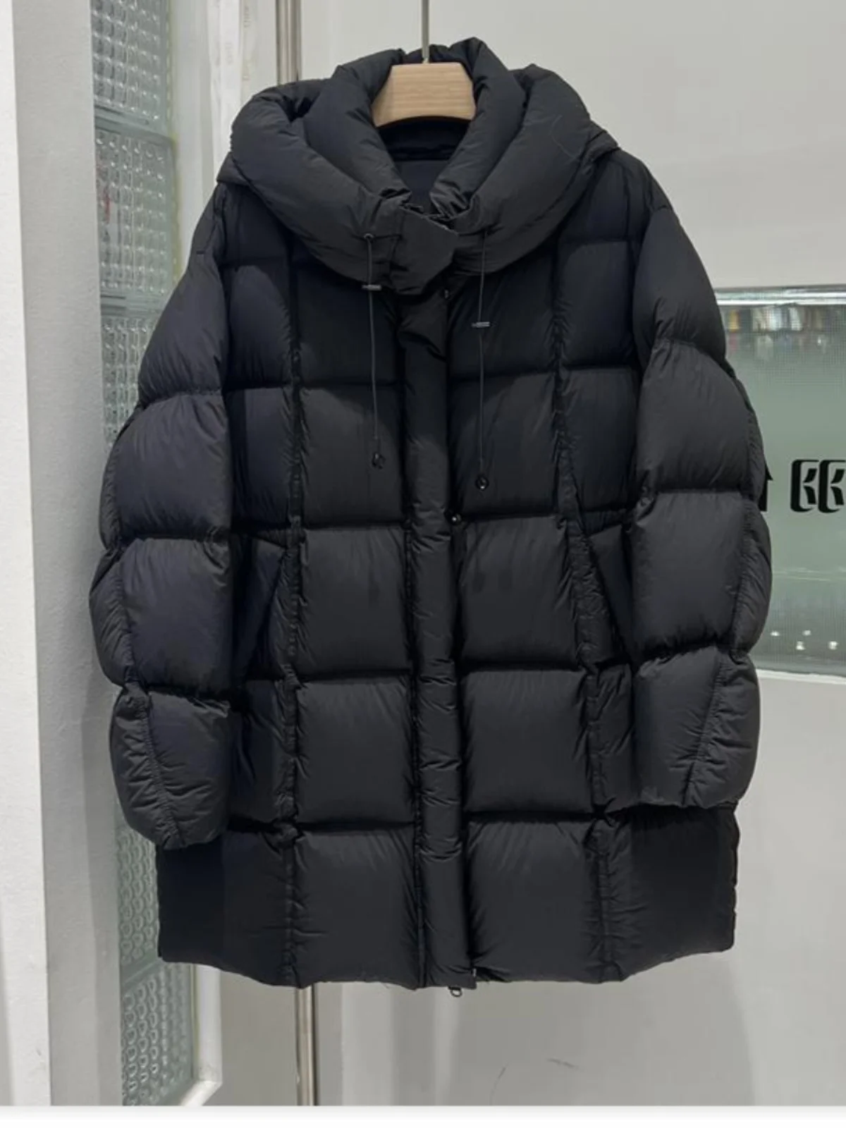 Thiened down Jaet feminino comprimento médio 2024 inverno nova versão coreana tubo reto 90 branco du down faion pão versátil