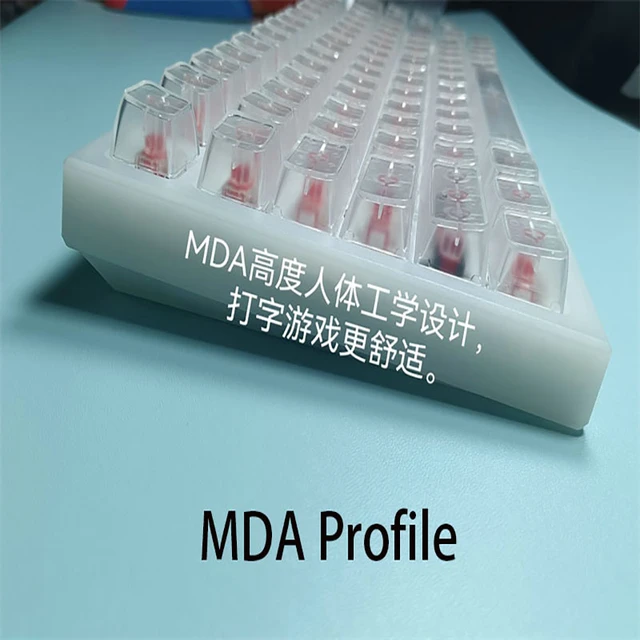 MDA Profile Crystal Clear ABS Keycaps Gaming Mechanical Keyboard Blank  Transparent Backlight RGB Key Caps Side Engraved Sticker - AliExpress