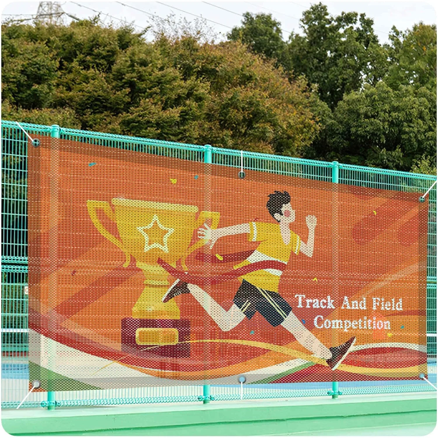 Custom Mesh Banner, Customized Mesh Flag and Sign Personalized Logo Picture Text Business Sport Event