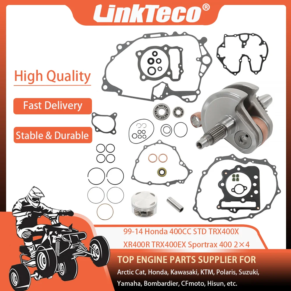 ATV 99-14 STD 400cc Crank Crankshaft Piston Top End Kit For Honda TRX400X Sportrax 400 TRX400EX 2x4 13101-KCY-670 13000-MBV-730