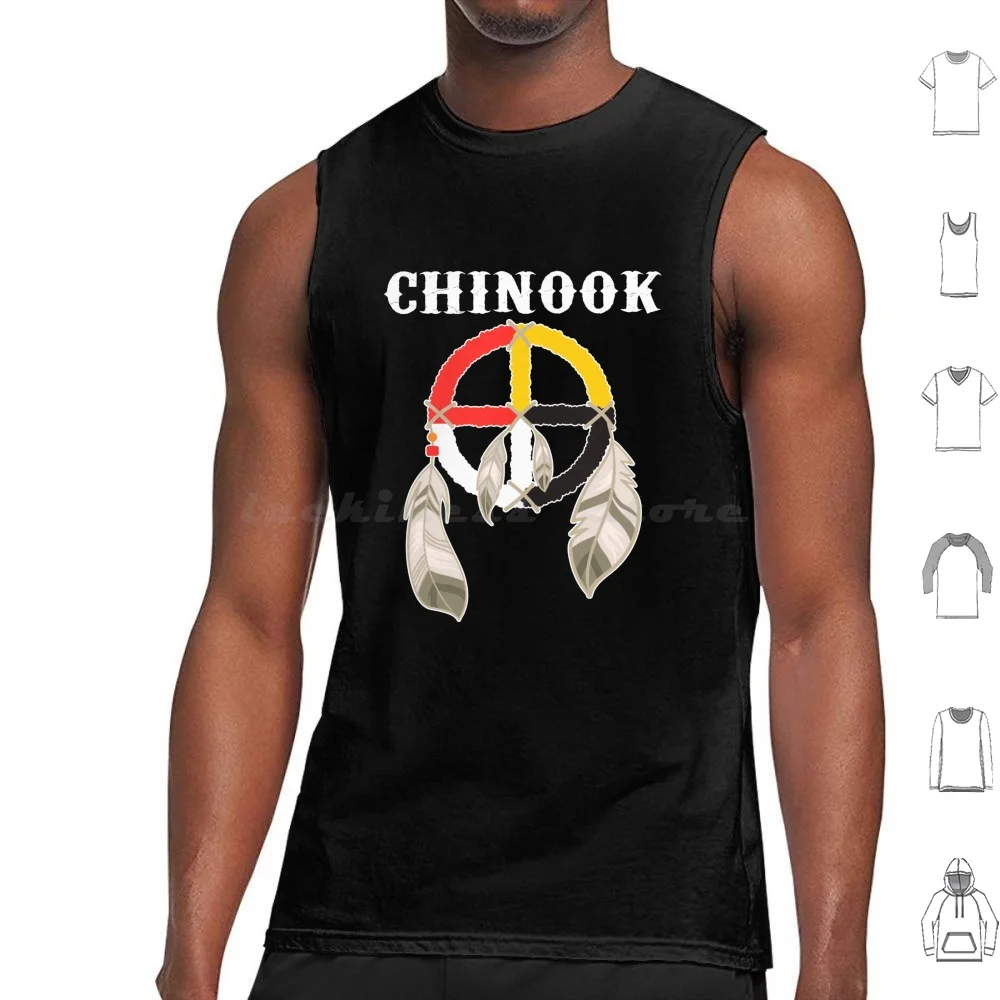 Chinook Tribe Native Chinookan Indians Medicine Wheel Tank Tops Print Cotton Chinook Chinookan Chinookan Peoples Lower