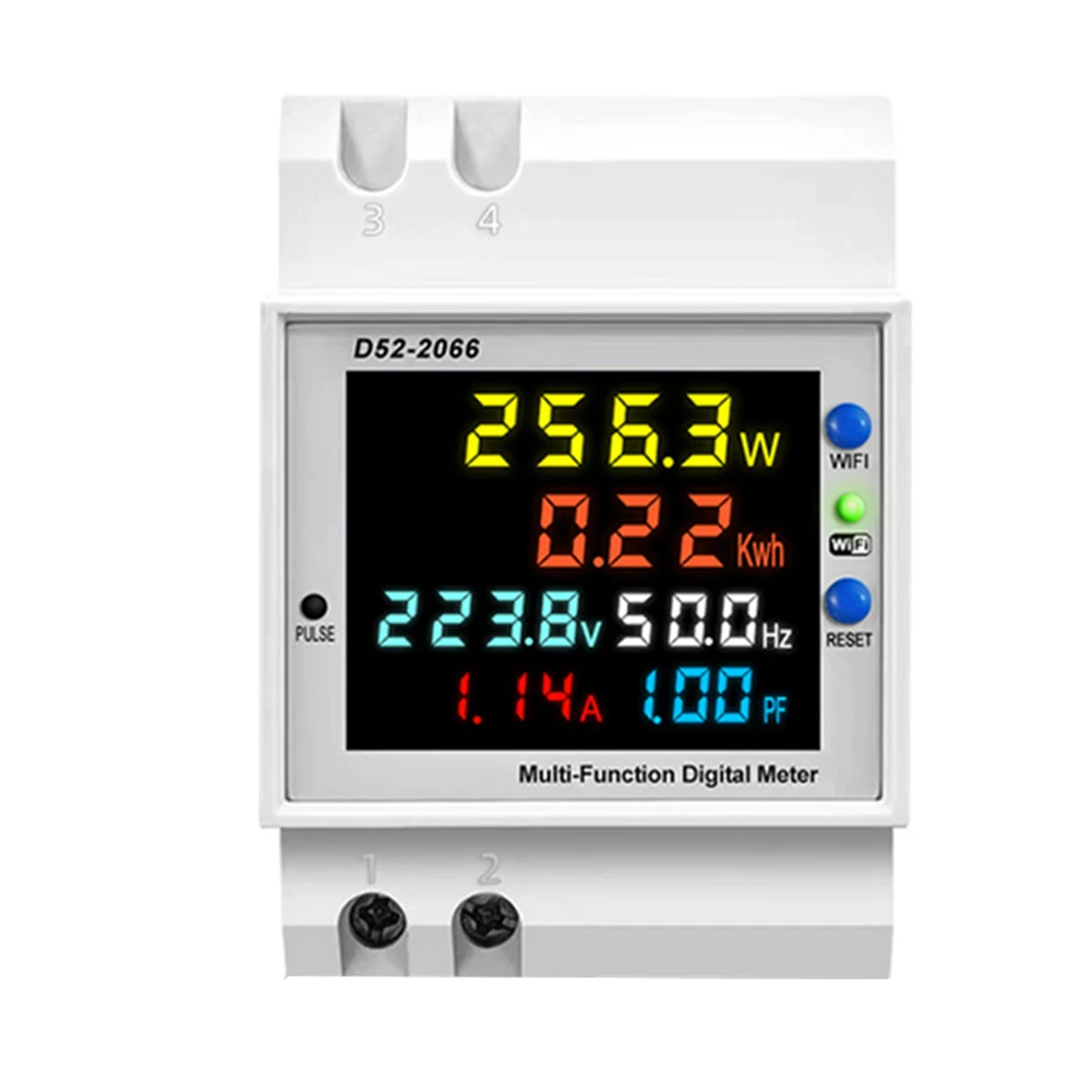 

Измеритель электроэнергии на DIN-рейку, цифровой дисплей, измеритель мощности, интеллектуальный чип, ЖК-дисплей, дисплей напряжения в реальном времени, компактный дизайн