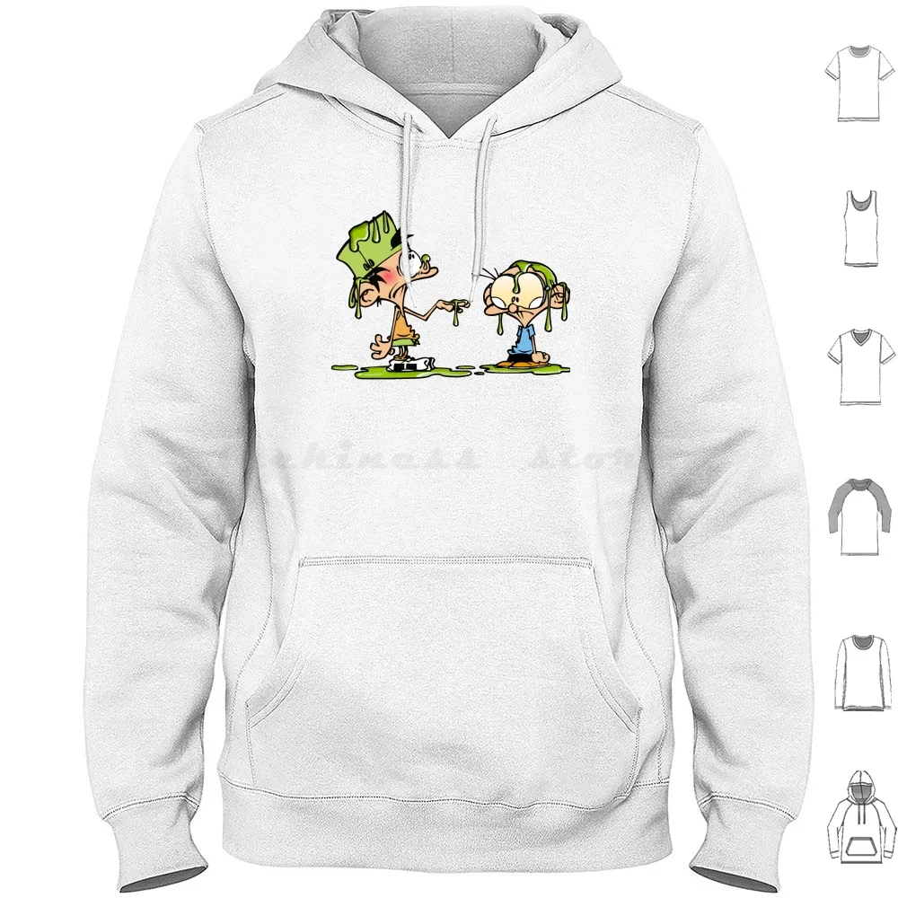 Kid Paddle Slime Hoodie cotton Long Sleeve Retro Vintage Nostalgic 60 70 80 Comic Cartoon French France Belgium Belgian Strip