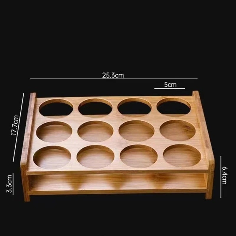 Shot Glasses Set Shot Glass Tray Holder With 12 Holes Serving Stand Organizer For Tequila Whiskey Brandy-Party Club Bar