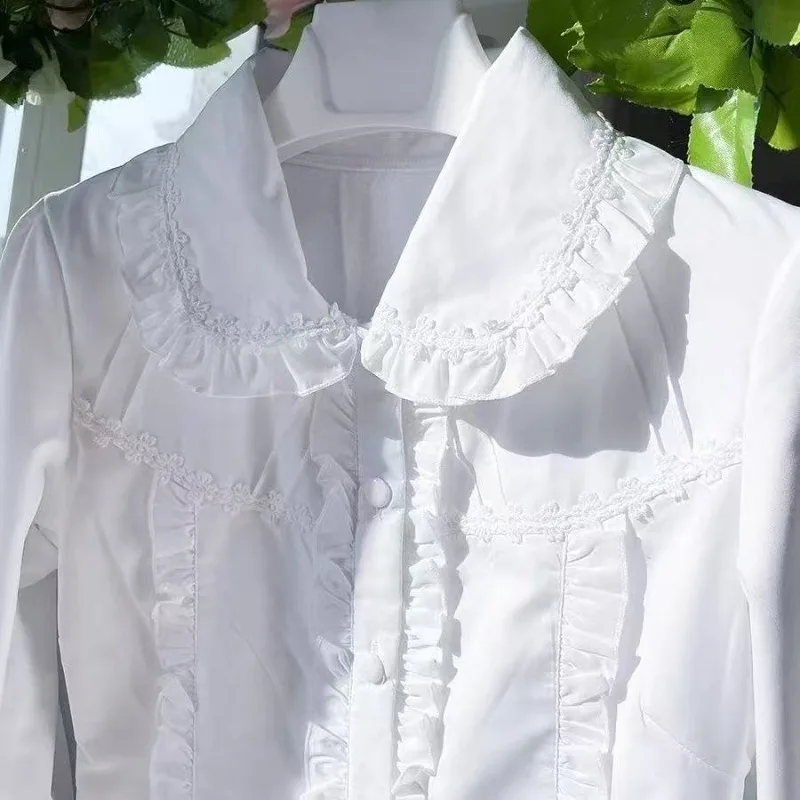 

Japanese Design Kawaii Slim Lolita Shirt Women Spring Sweet Long Sleeve Doll Collar T-Shirts Female Chic Pretty Thin Clothes Y2k