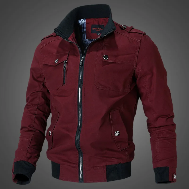 Bomber Jacket Men Fashion Casual Windbreaker Jacket Coat Men 2025 Spring Autumn New Hot Outwear Stand Slim Military Jacket Mens