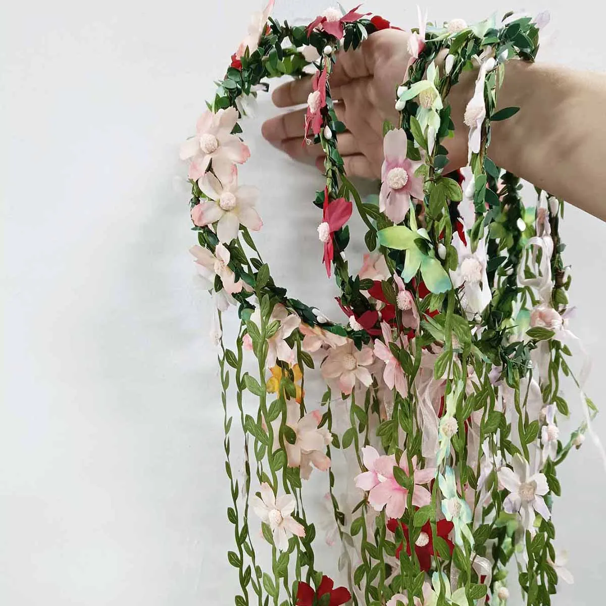 Богемная повязка на голову с короной из ротанга и цветком для невесты, свадебные аксессуары для волос, цветочный венок для девочек, повязка на голову, прически, головной убор