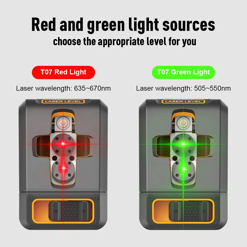 RZ 2 Lines Laser Level Red And Green Beam Self-Leveling Horizontal & Vertical Cross Line Laser Leveling Tools Set