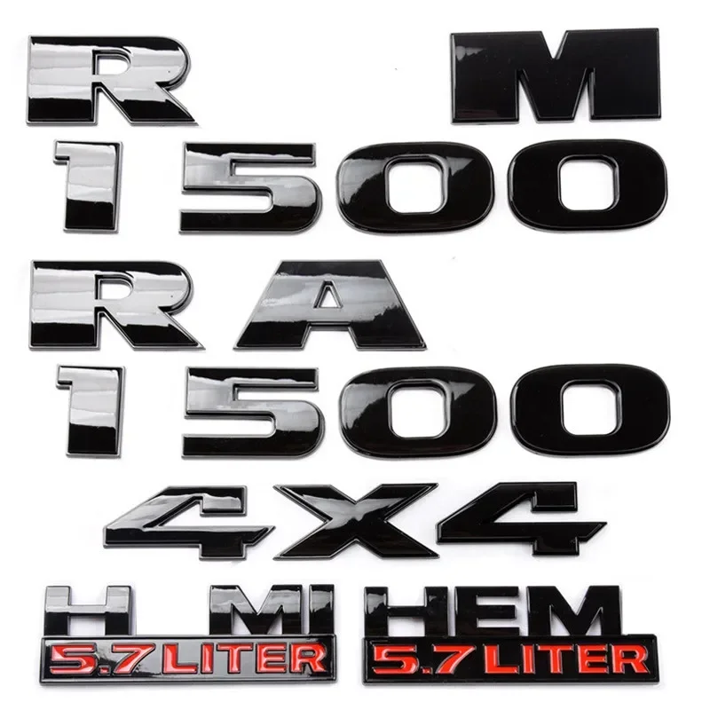 ABS Emblem Car Stickers For Ram 1500 2500 5.7 Liter Hemi 4X4 Nameplate Charger Viper Magnum Caliber Journey Styling Accessories