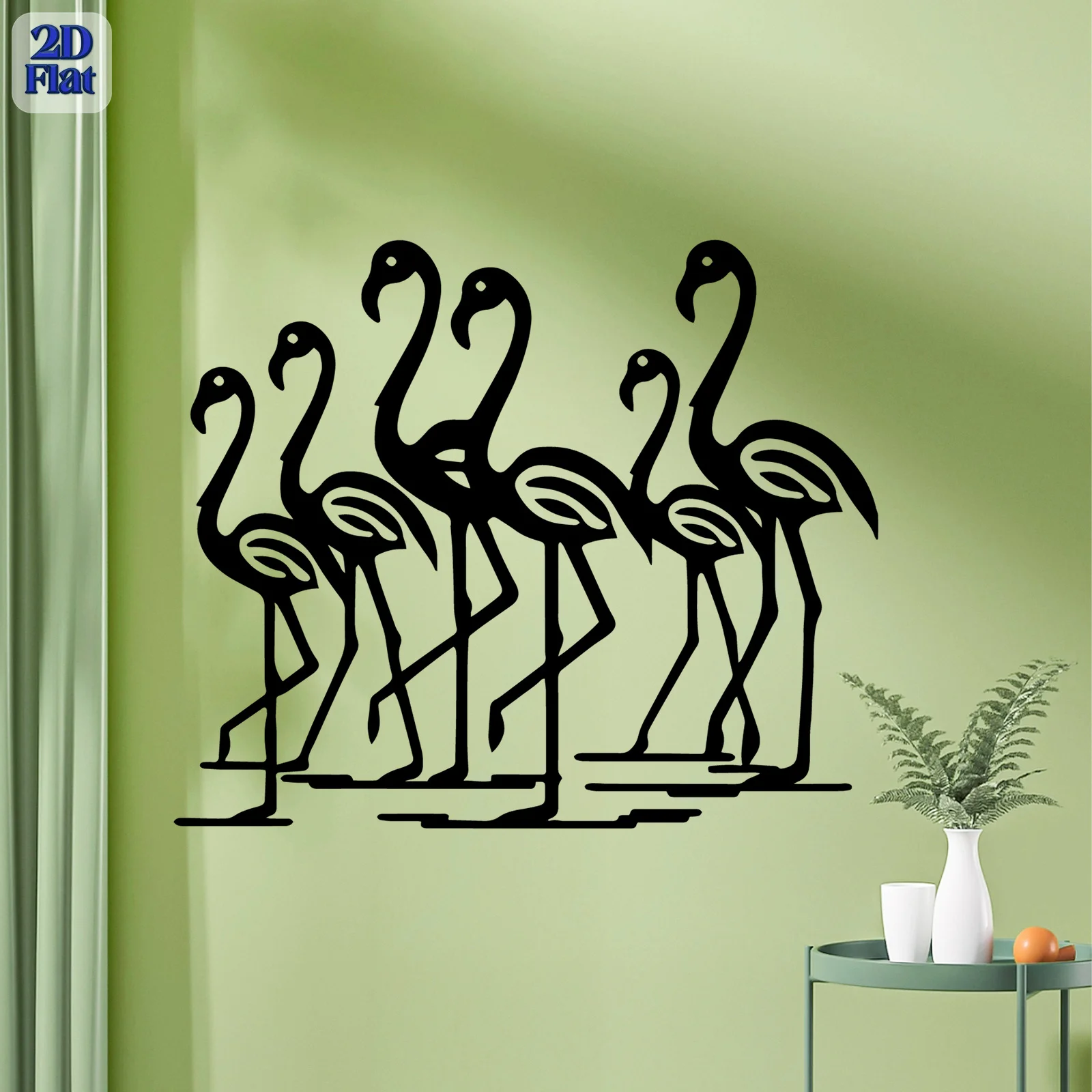 Brand 2D Flat Contemporary Crane Bird Metal Wall Art,Laser‑Cut Elegant Perched Wildlife Silhouette Sculpture for Living Room