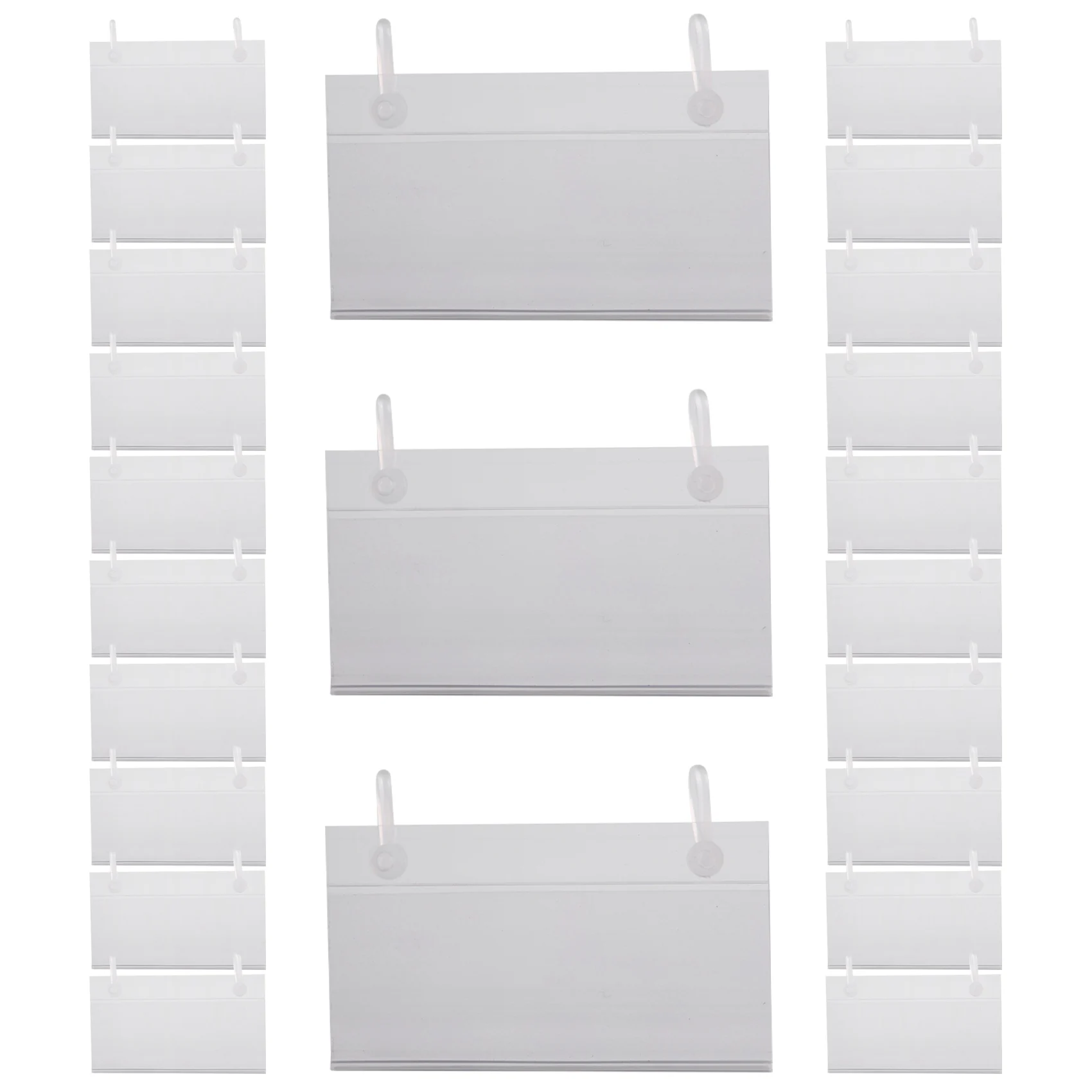 80Pcs Plastic Basket Label Holders Price Tag Ticket Hanger Clips with Button Design Lock Closure for Market Grocery