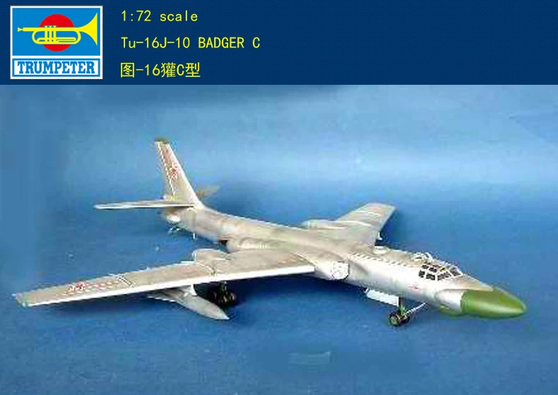 

Toys 1/72 Trumpeter 01613 Aircraft Model Kit Tu-16J-10 Badger C Fighter Warplane for Collecting TH09077-SMT2