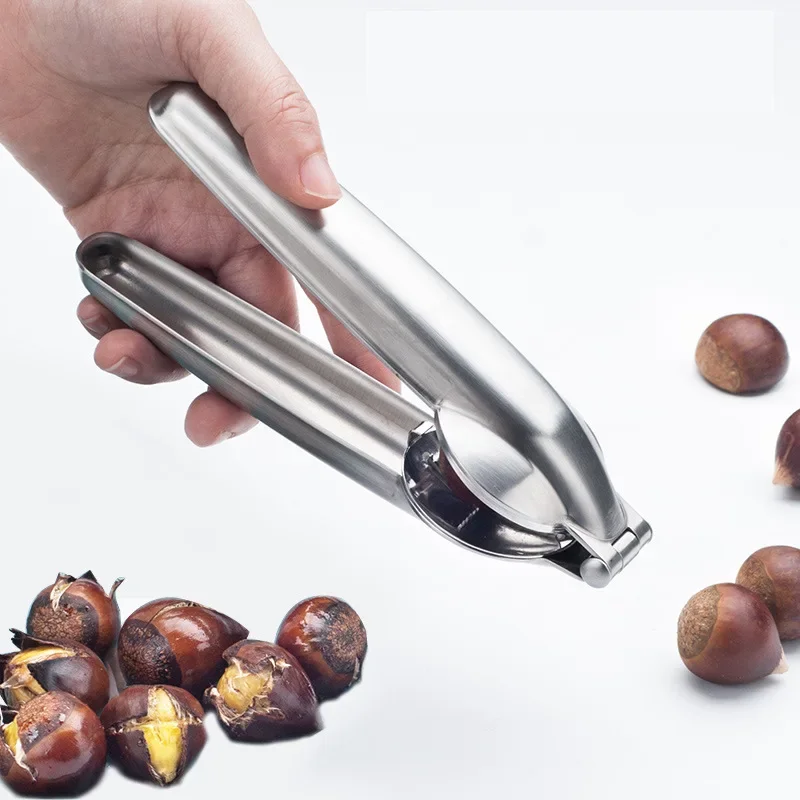 Household Raw Chestnut Opener Stainless Steel Cross-cut Shelling Machine Gadgets Raw Chestnut Clip Can Opener Cocina Accesorios