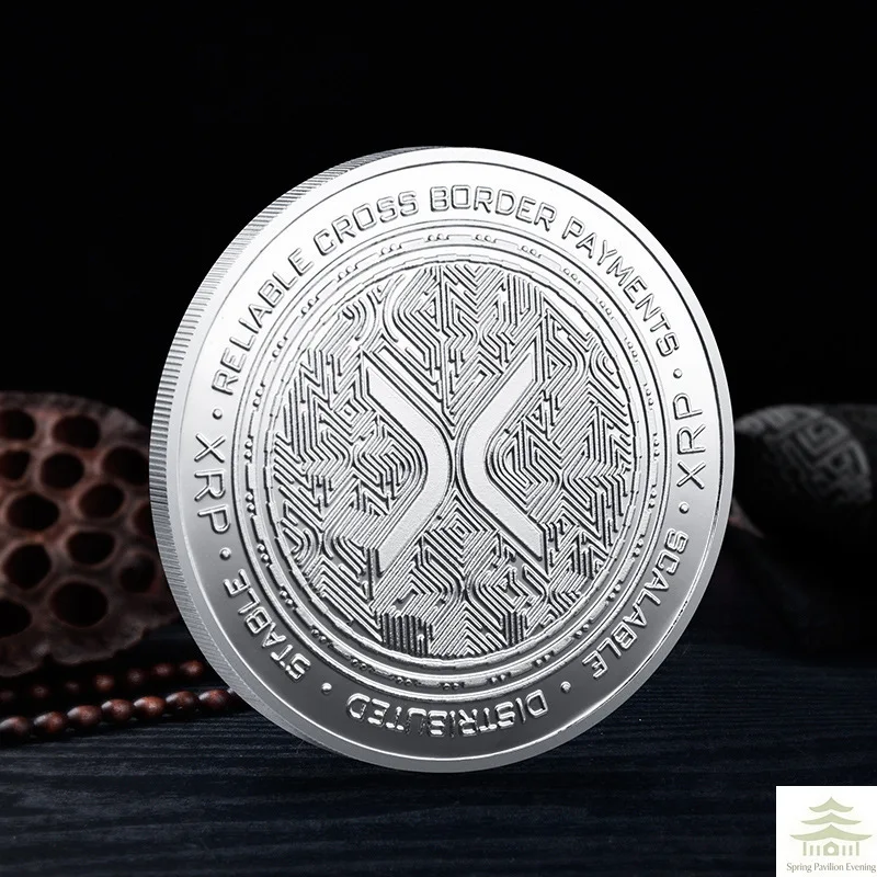 Ripple Coin XRP CRYPTO Commemorative Ripple XRP Collector's Coin New Gold Silver Plated Iron Art Collection view 5