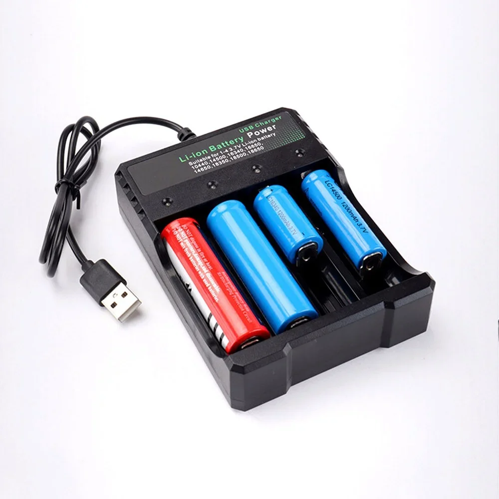 4 فتحة USB شاحن بطارية ل 18650 10440 14500 16340 18500 18350 خلايا ليثيوم أيون 5 فولت المدخلات شحن سريع