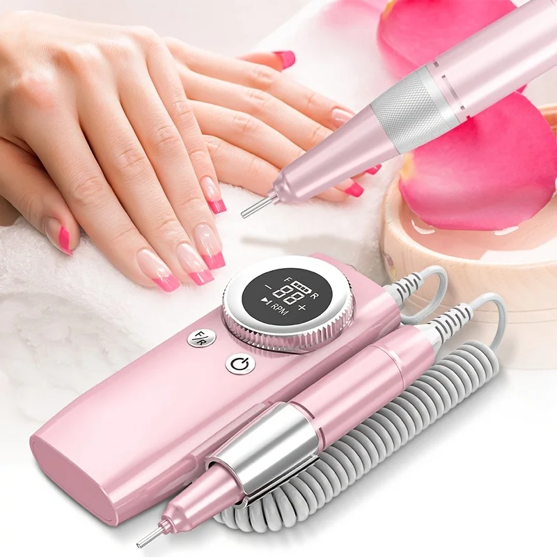 

Professional Rechargeable 45000 RPM Electric Nail Drill,Portable Cordless Nail File Machine,Gel Nails Remove,Pedicure Polishing