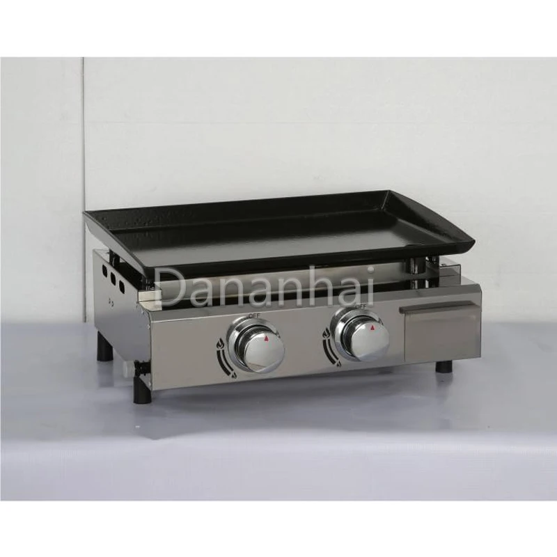 Commercial Portable Steak Grill 3-Burner Gas Iron Plate Factory Price for Outdoor Cooking BBQ Restaurant