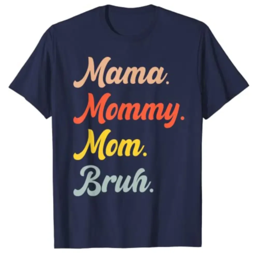 T-shirt graphique Mama Mommy Spinal Bruh pour femme, t-shirt avec lettres imprimées, t-shirts à manches courtes, cadeau mignon p