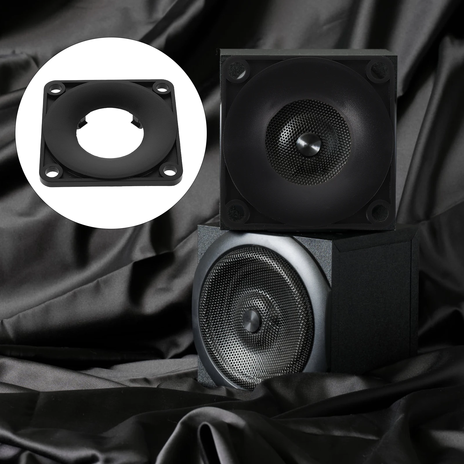 

2pcs Square Speaker Protectors Car Dashboard Protective Covers Dust Resistant Plastic Audio Replacement Horn Panel Decorative