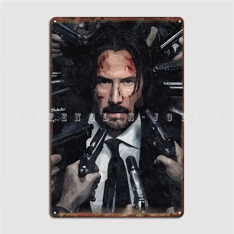 لوحة معدنية John Wick ، ملصق ، منزل ، شخصية ، علامة قصدير ، ملصق #1