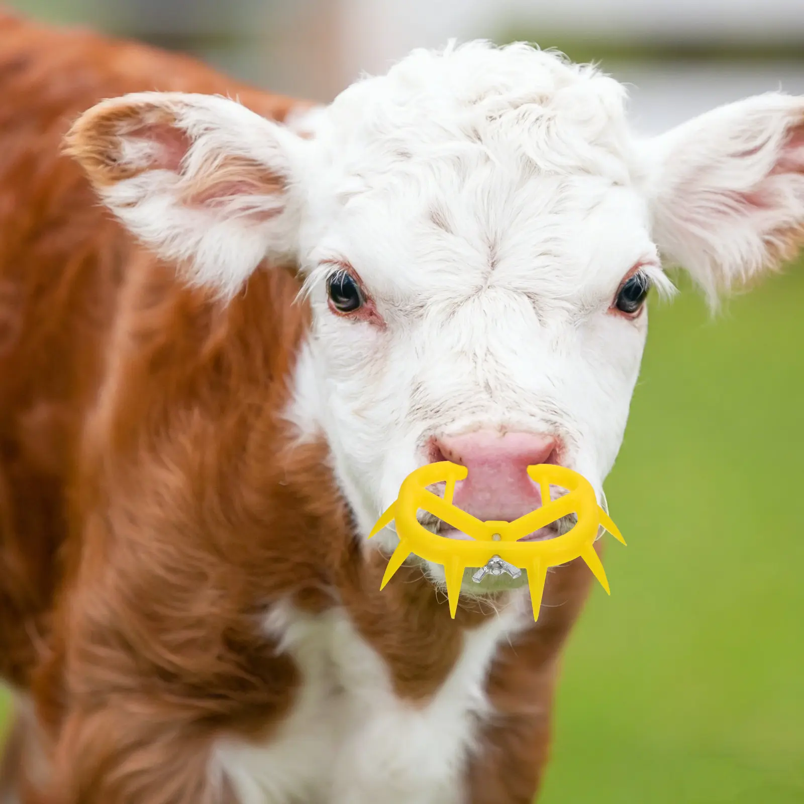 Calf Weaning Rings 12 Pack Adjustable Plastic Cattle Nose Rings for Stress Relief and Solid Food Training