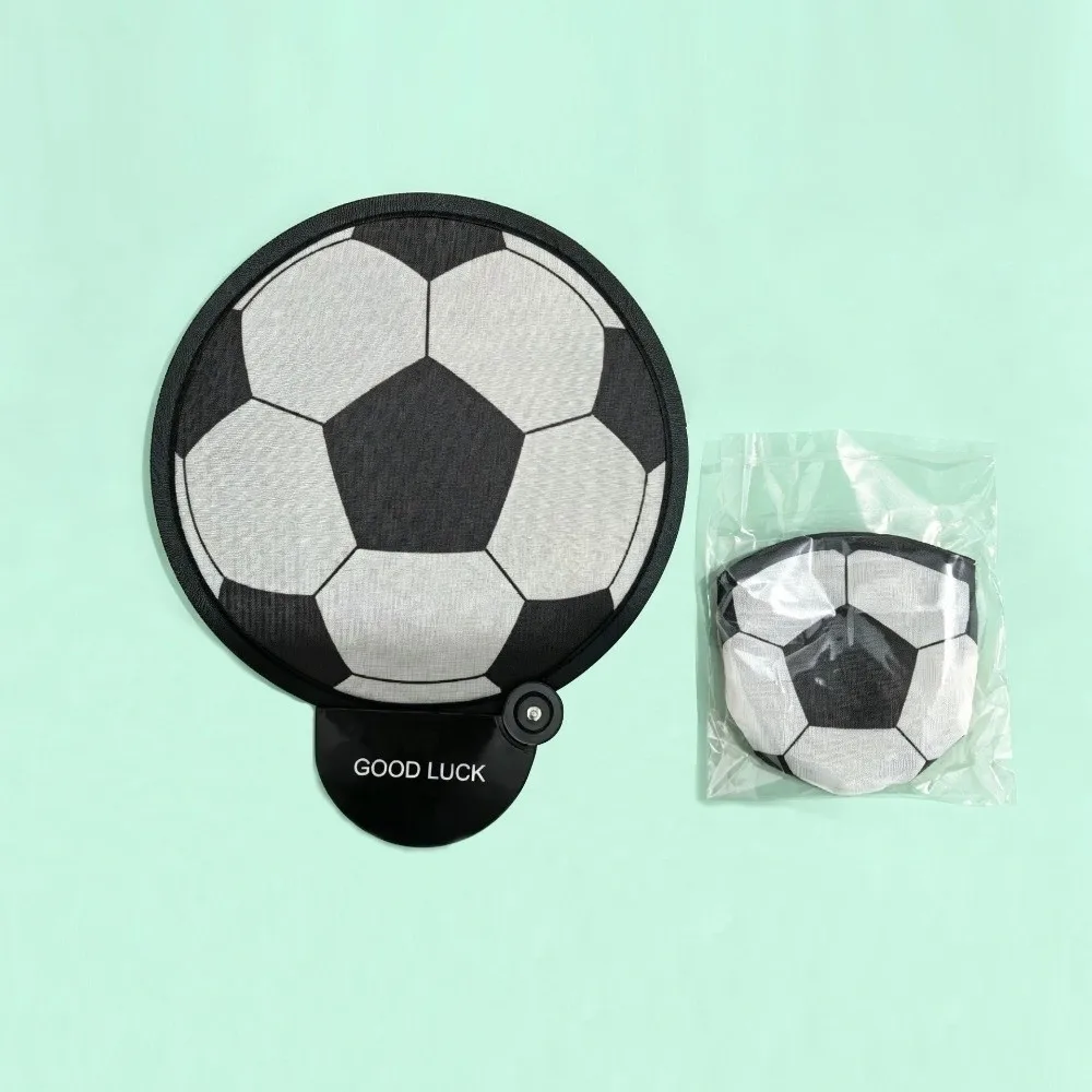 Reusable Football Pattern Foldable Hand Fan Pocket Size Lightweight Mini Handheld Fan Summer Leopard Print Fan Gift