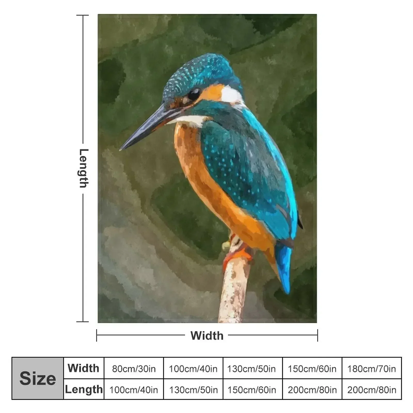 Kingfisher Throw Blanket Polar Hairy Warm Plush Blankets