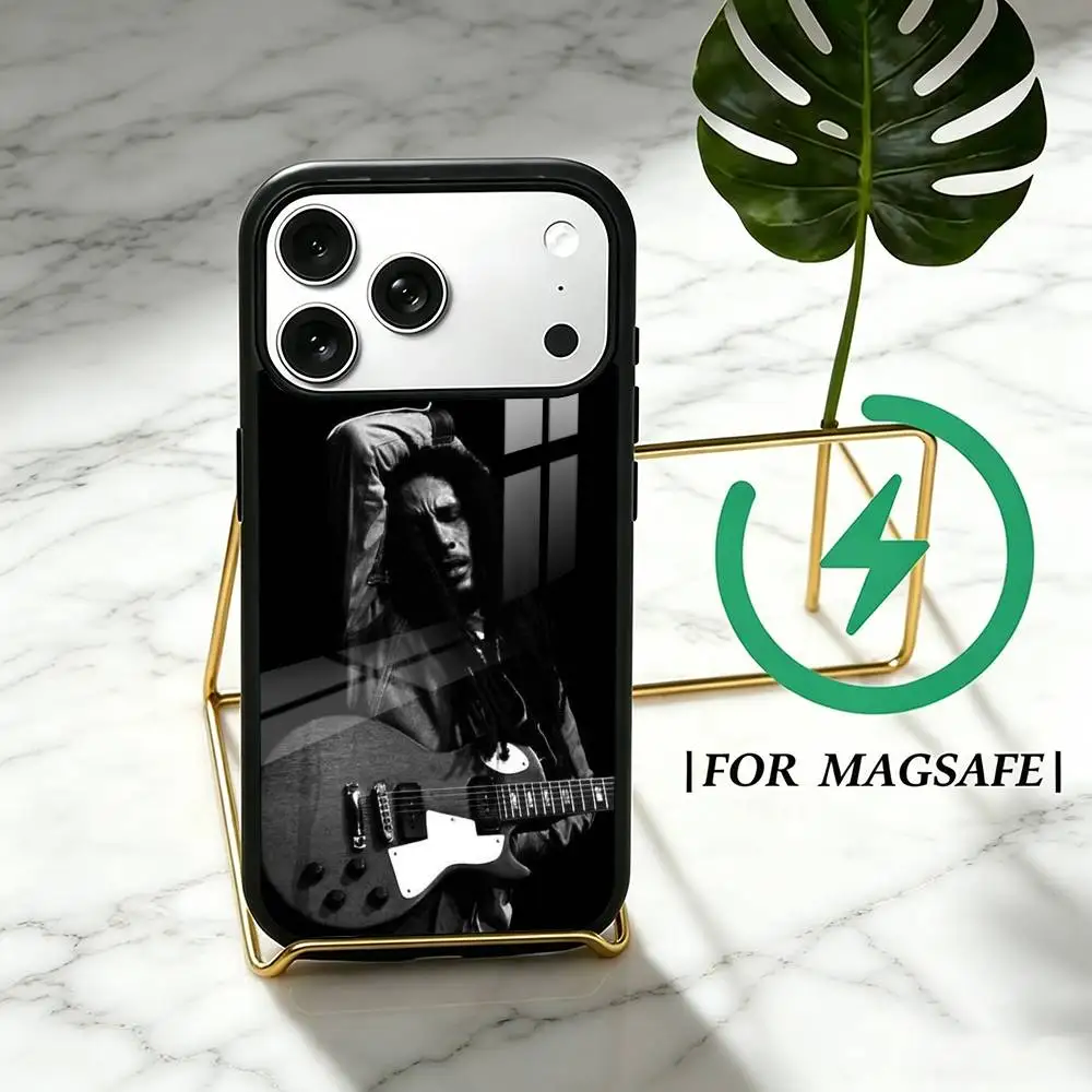 Singer Bob-b M-marley Phone Case For iPhone17,16,15,14,13,12,11 Plus,Pro Magnetic with Magsafe Wireless Charging