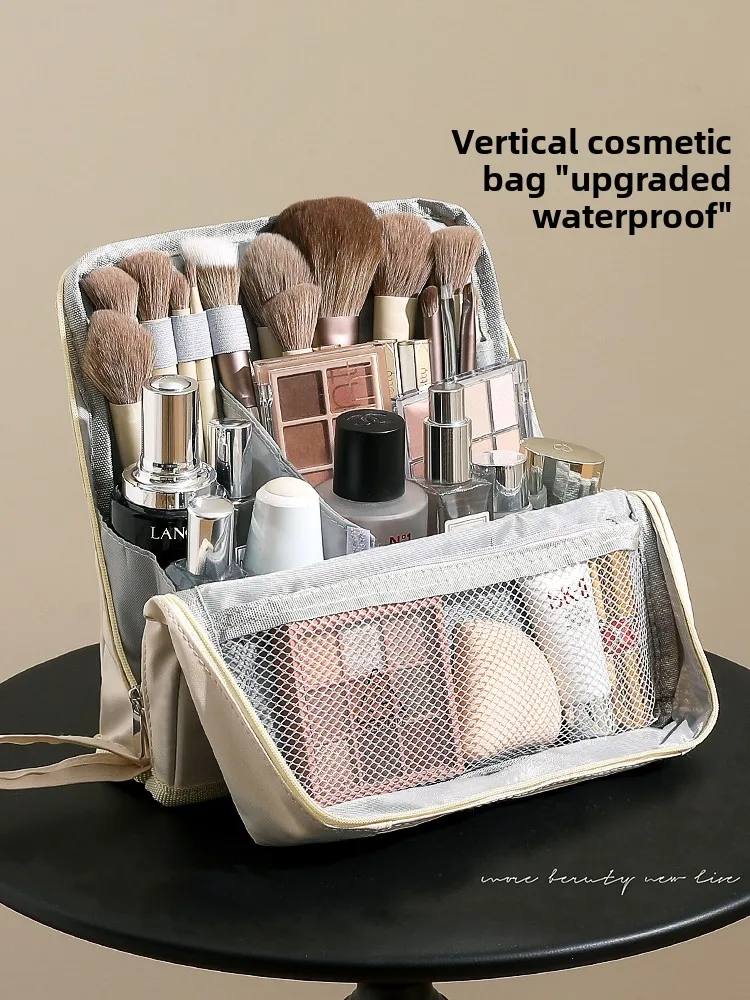 

Travel Toiletry Bag for Women Cosmetic Makeup Bag Large Capacity Portable Shower Storage Organizer Brush Stand Holder