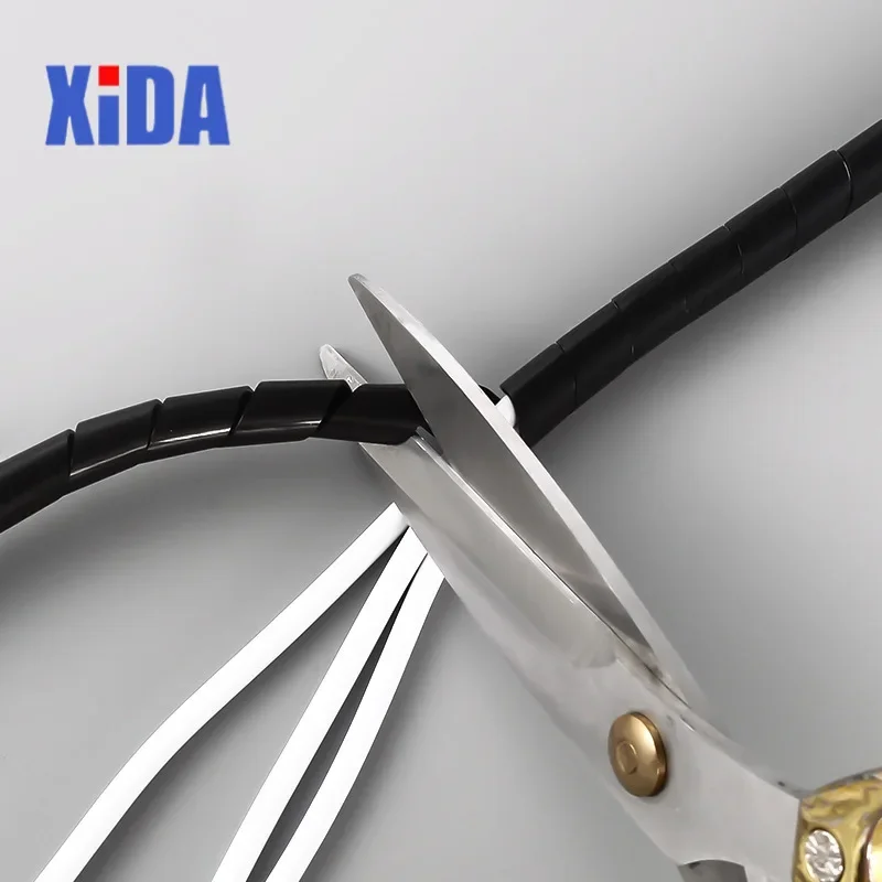 Cable Sleeve Winding Pipe Spiral Wrapping Transparent/Black Wire Organizer Sheath Tube 4-30MM Plastic Tape Management Protector