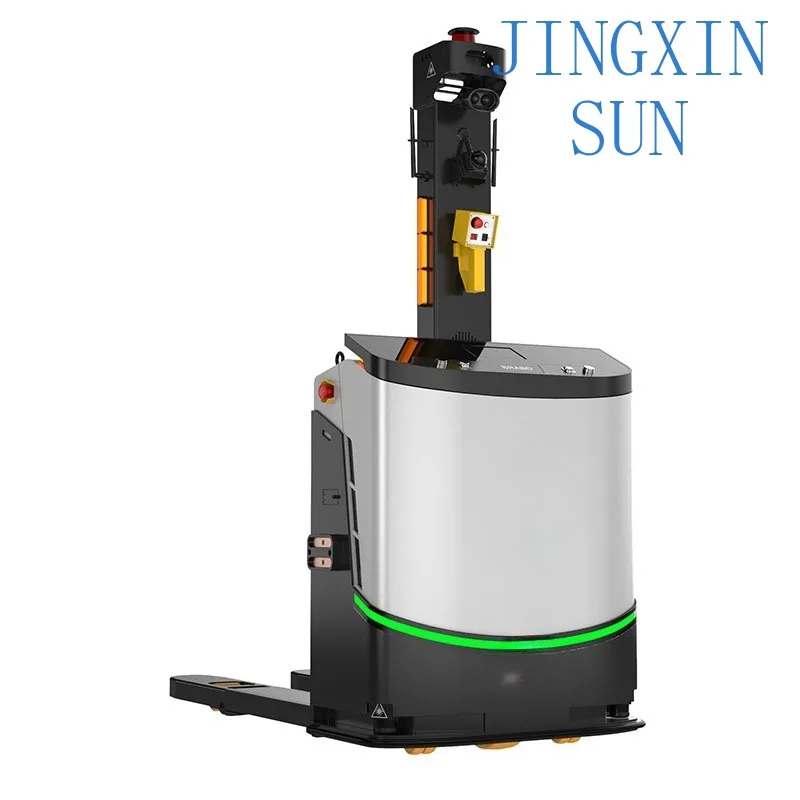 Forklift factory warehouse unmanned pallet laser navigation load 1500kg up and down elevator