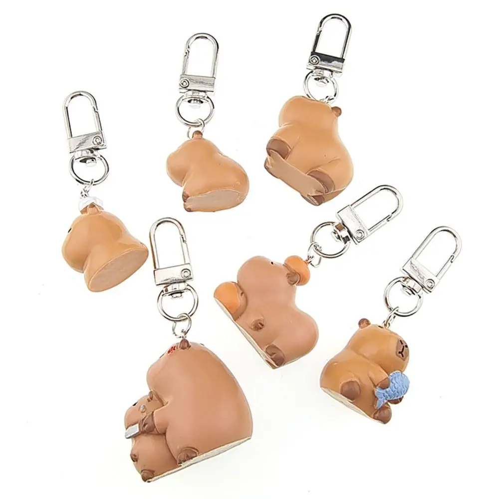 Fun Backpack Charm Capybara Keychain Party Outfit Decor DIY Key Pendant Resin Decoration Keychain Accessories Cell Phone Lanyard