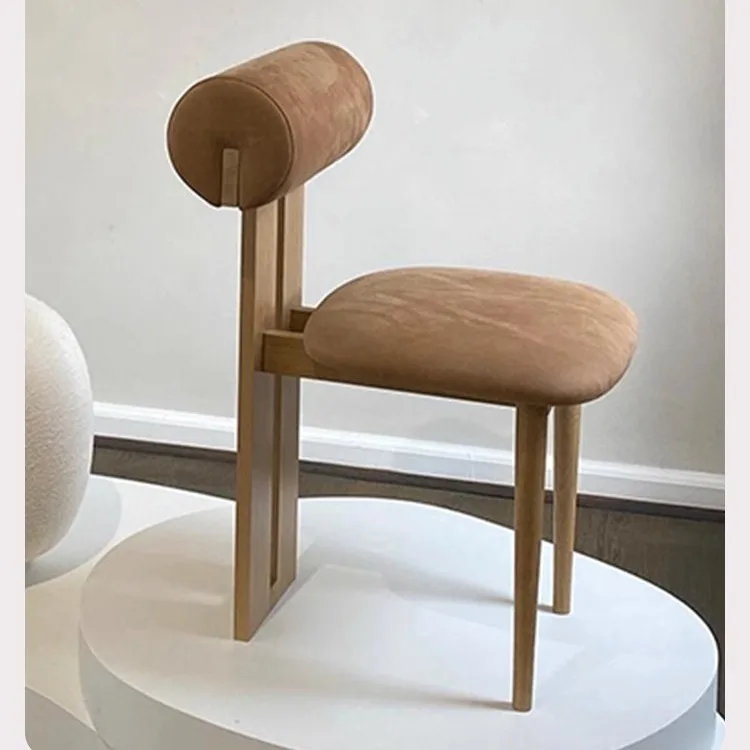 

Обеденный стул из цельной древесины, повседневный простой стул-комод, легкий роскошный скандинавский современный средневековый стол для макияжа и стул